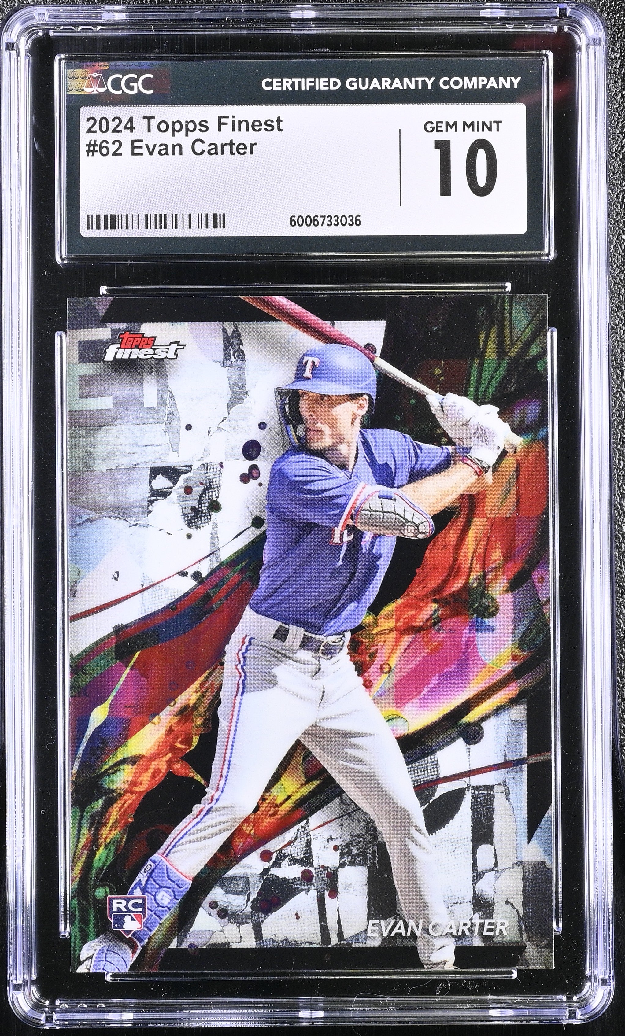 front_7880b513-466e-4435-95c3-3feffb48e883 2024 Topps Finest Evan Carter #62 CGC 10 - Image 1