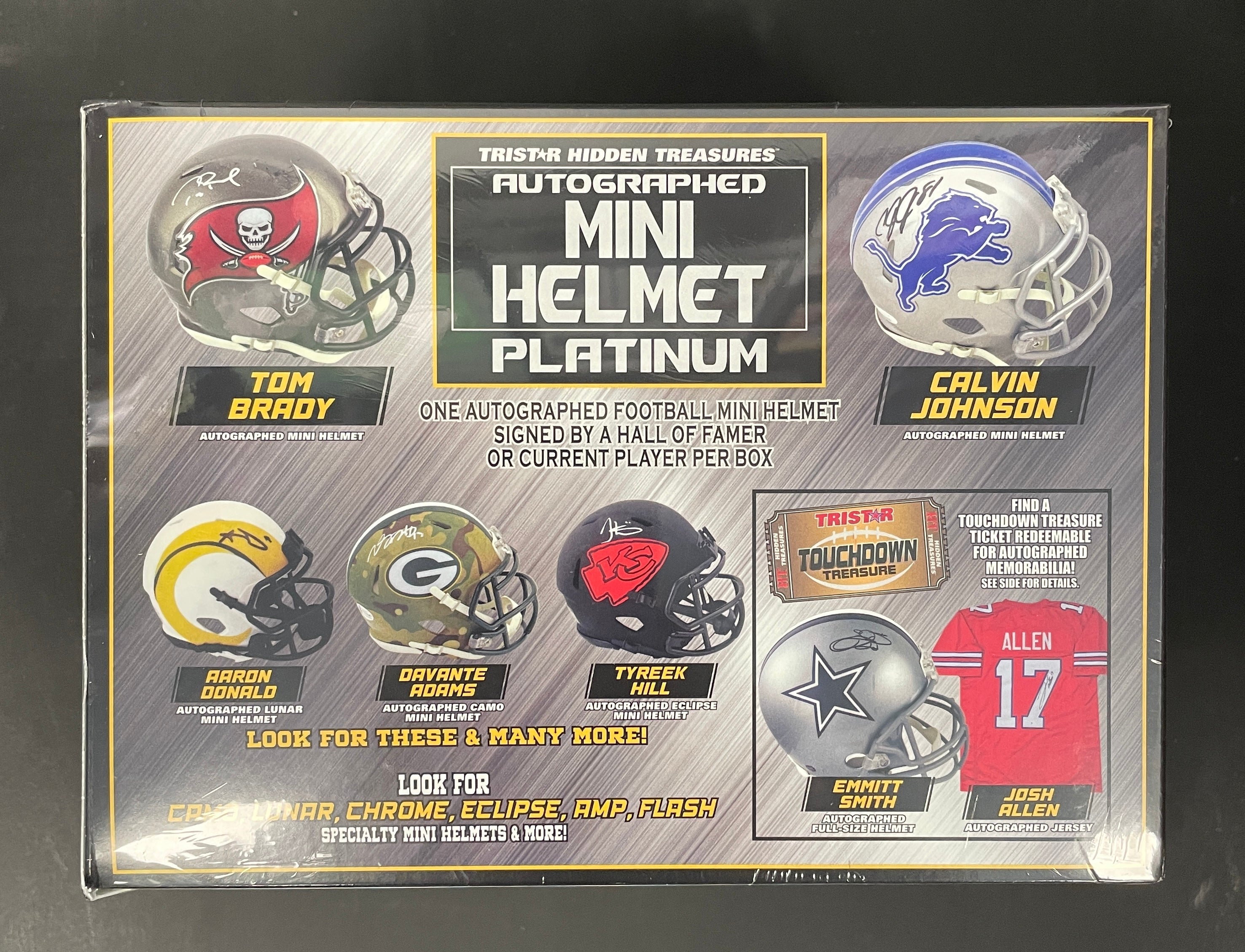 s680129065388134146_p1251_i1_w2953 2021 Tristar Hidden Treasures Football Mini Helmet Platinum Edition Series 2 Box - Image 1