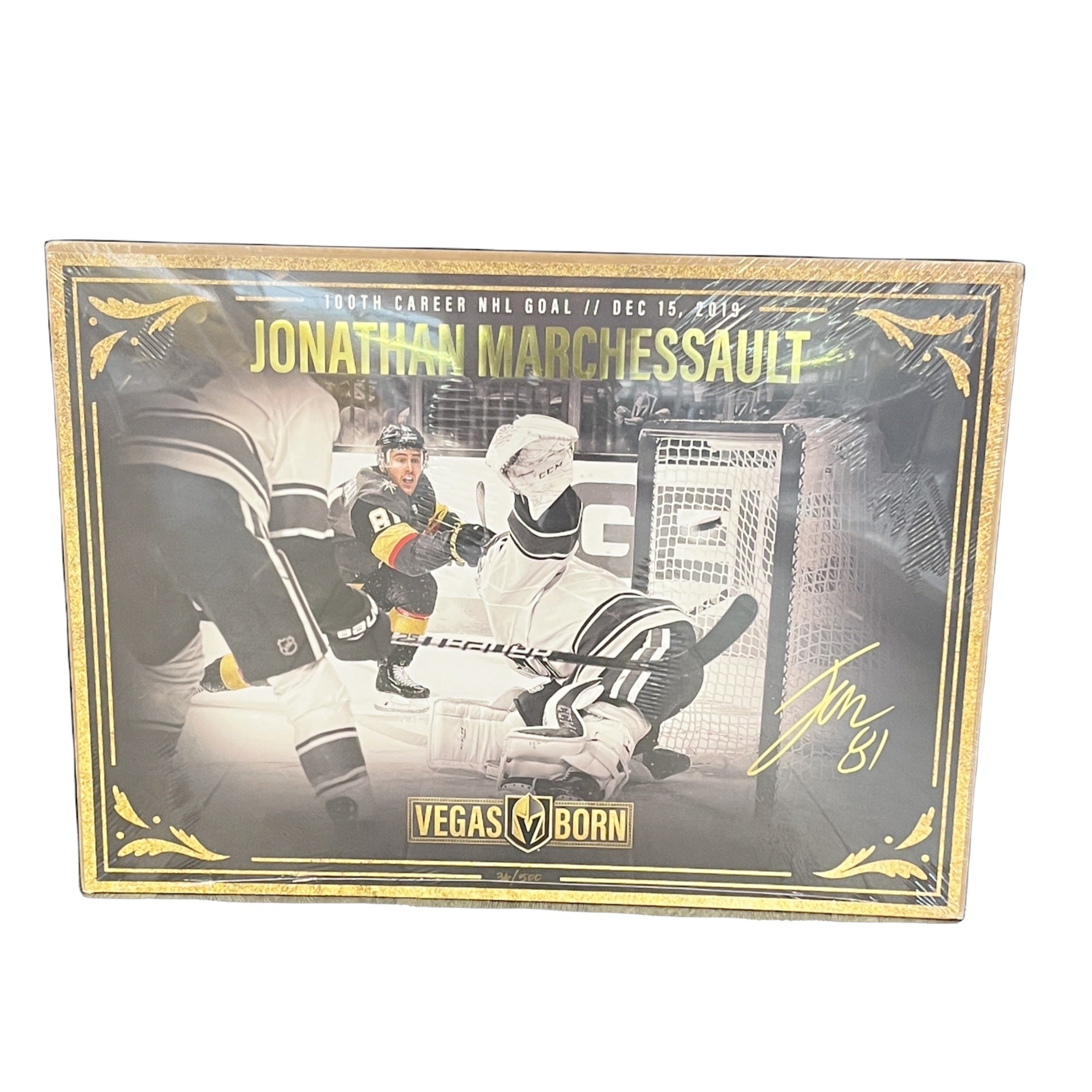 s680129065388134146_p3746_i1_w1920 Jonathan Marchessault 100th Career Goal Poster #/500 - Image 1