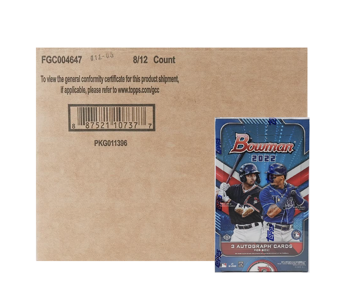s680129065388134146_p3792_i4_w1210 2022 Bowman Baseball Jumbo HTA 8 Box Case - Image 1