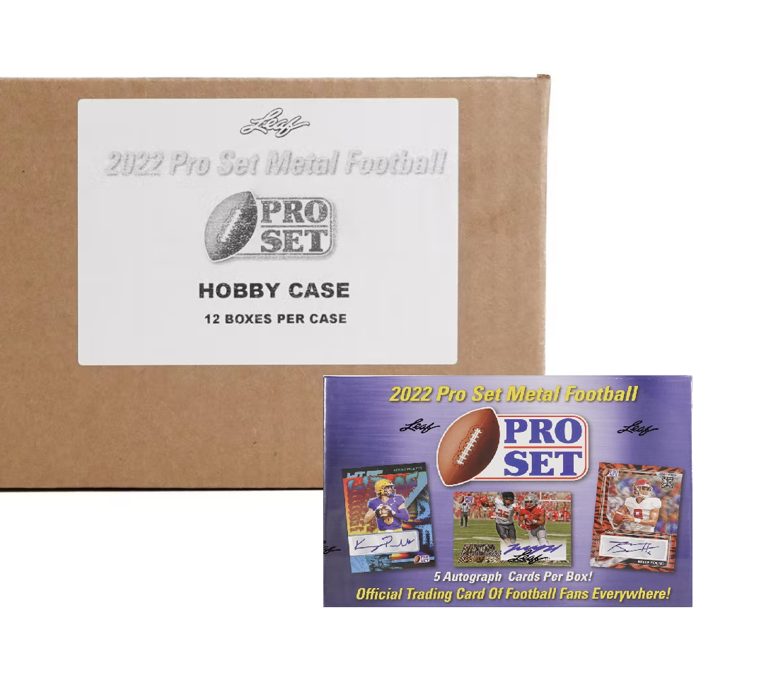 s680129065388134146_p3809_i4_w1090 2022 Leaf Pro Set Metal Football 12 Box Case - Image 1