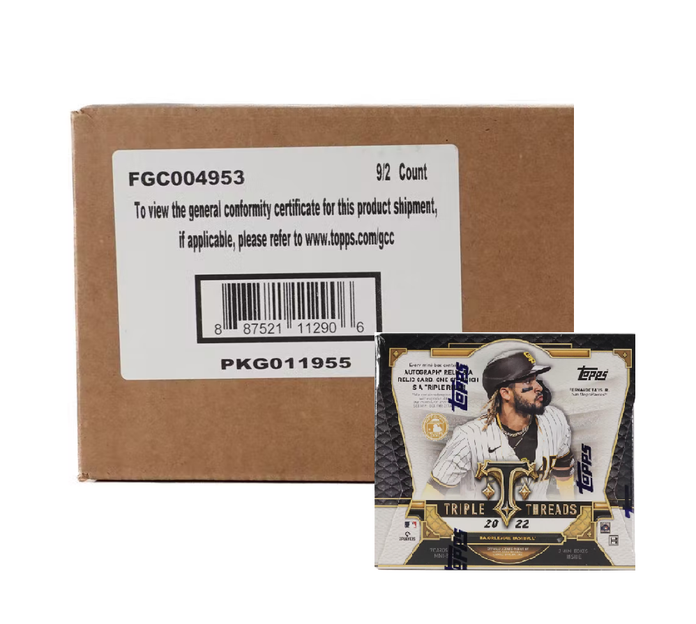 s680129065388134146_p3814_i3_w998 2022 Topps Triple Threads Baseball 9 Box Hobby 1/2 Case - Image 1