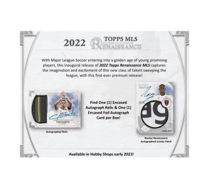 2022 Topps MLS Major League Soccer Renaissance Hobby Box (Preorder)
