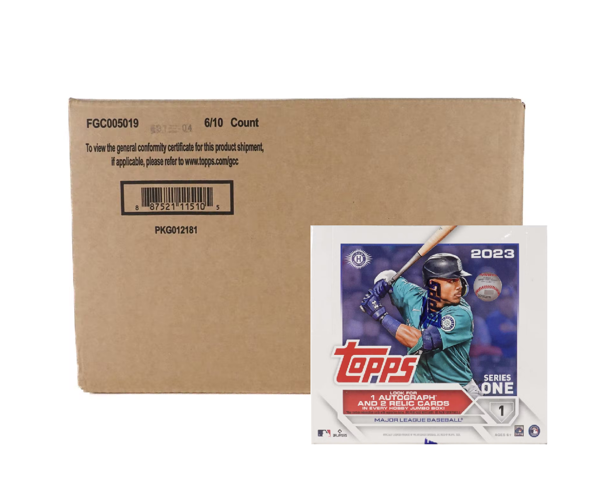 s680129065388134146_p3870_i25_w1222 2023 Topps Series 1 Baseball Hobby Jumbo 6-Box Case - Image 1
