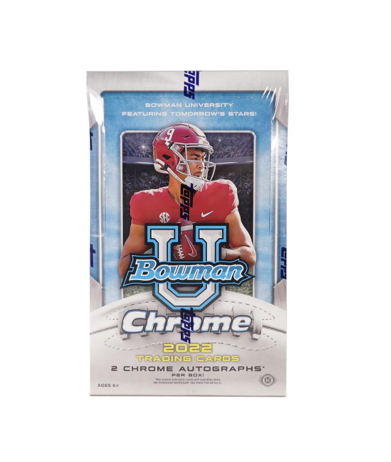 s680129065388134146_p3925_i2_w764 2022 Bowman Chrome University Football Hobby Box - Image 1