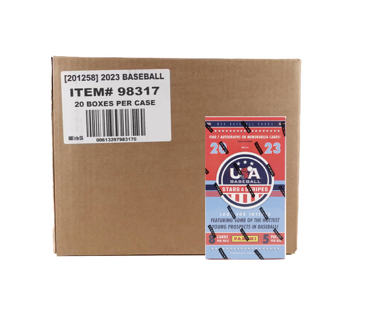 s680129065388134146_p4188_i4_w1252 2023 Panini Stars & Stripes USA Baseball Baseball Hobby 20-Box Case - Image 1