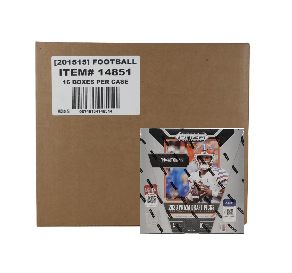 s680129065388134146_p4482_i8_w1000 2023 Panini Prizm Draft Picks Collegiate Football Hobby 16 Box Case - Image 1