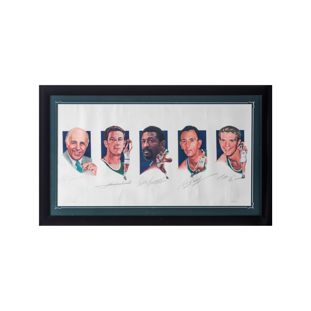 s680129065388134146_p4570_i1_w1080 Legends Celtics Bill Russell, Bob Cousy Framed and Autographed Litho COA - Image 1