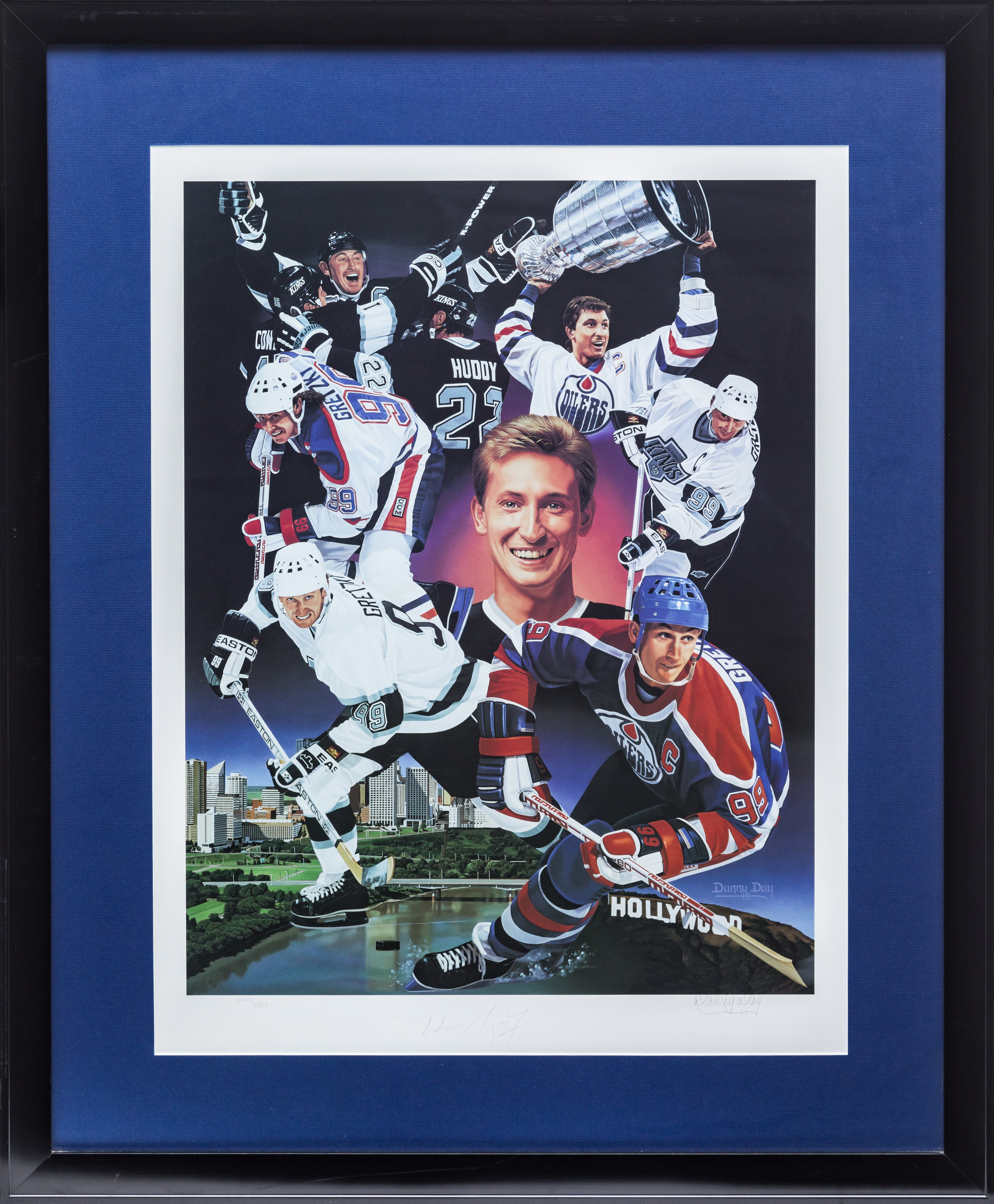 s680129065388134146_p4571_i1_w4437 Wayne Gretzky "802" Limited Edition Autographed Lithograph 873/880 artist Danny Day - Image 1