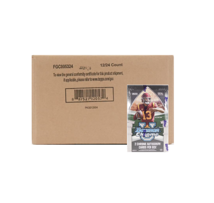 2023 Bowman University Chrome Football Hobby 12 Box Case