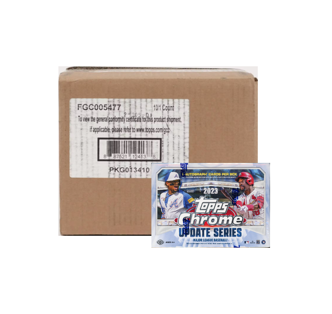 s680129065388134146_p4696_i8_w1114 2023 Topps Chrome Update Series Baseball Hobby Breaker's Delight 10 Box Case - Image 1