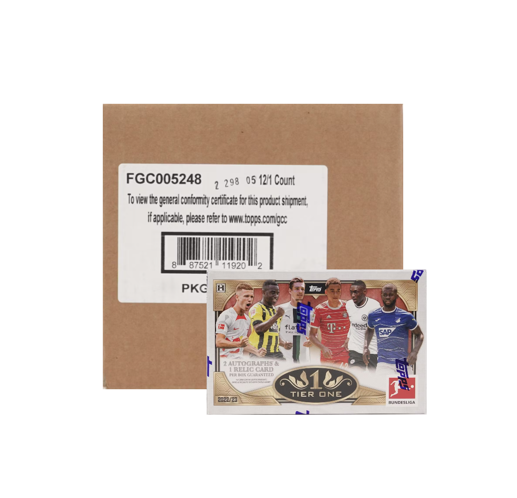s680129065388134146_p4834_i1_w1036 2022/23 Topps Tier One Bundesliga Soccer Hobby 12 Box Case - Image 1