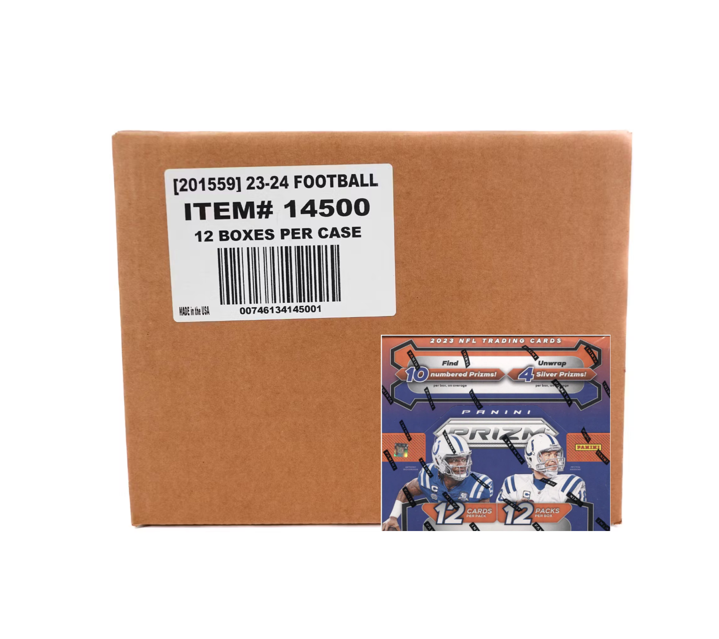 s680129065388134146_p4885_i6_w1465 2023 Panini Prizm Football Hobby 12 Box Case - Image 1