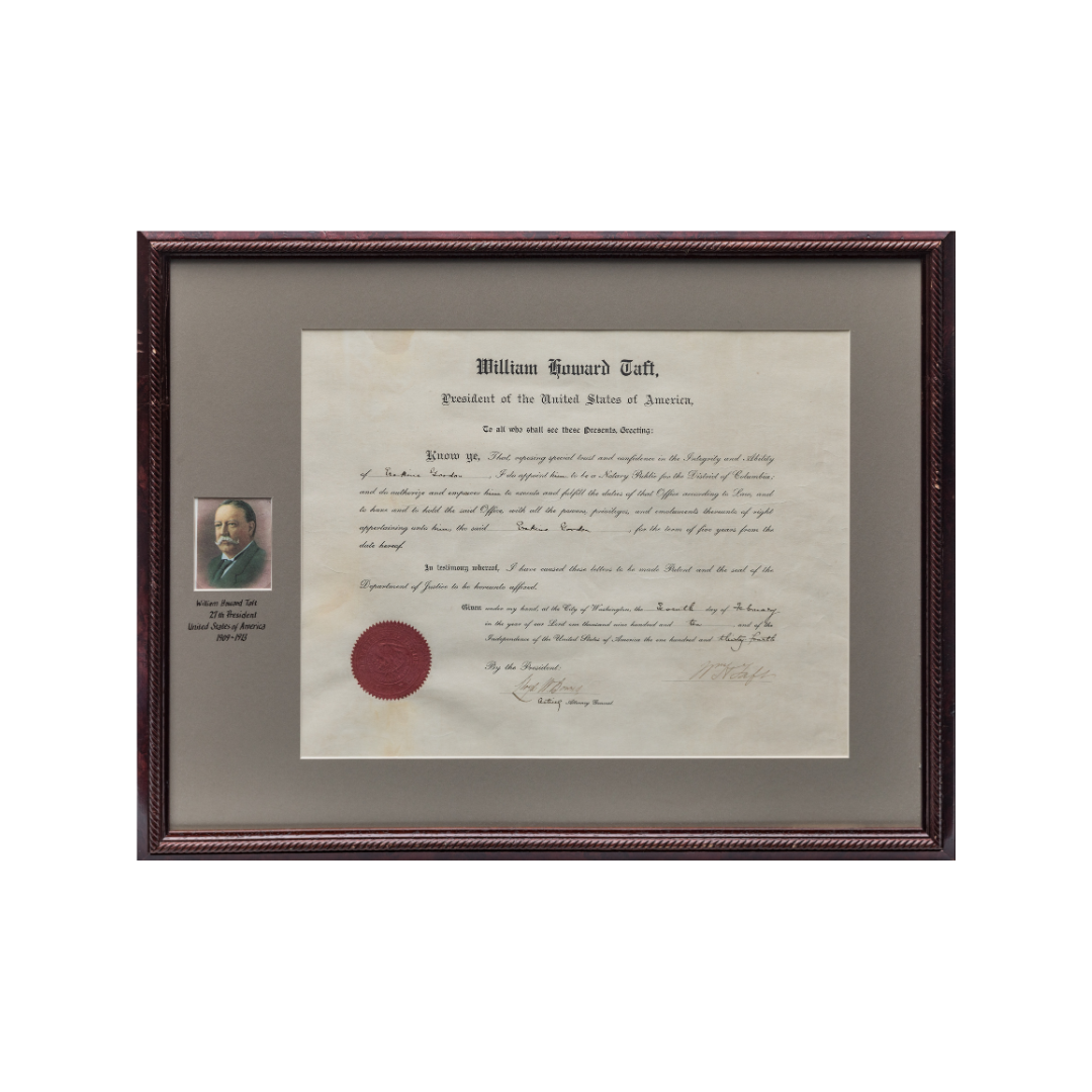 s680129065388134146_p493_i3_w1080 Framed William Taft Signed Document 22x28 - Image 1