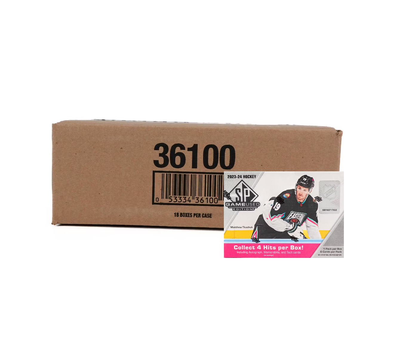 s680129065388134146_p4960_i8_w1340 2023-24 Upper Deck SP Game Used Hockey Hobby 18-Box Case - Image 1