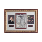 James Monroe & Quincy Adams Dual Signed Document Framed 25x35