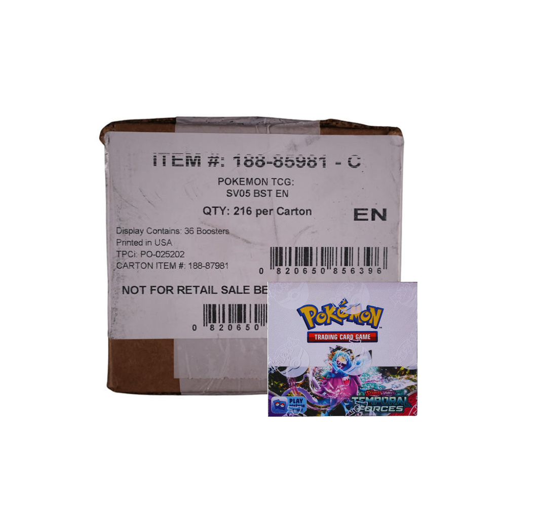 s680129065388134146_p5181_i3_w1064 Pokemon Scarlet and Violet Temporal Forces Booster 6-Box Case - Image 1