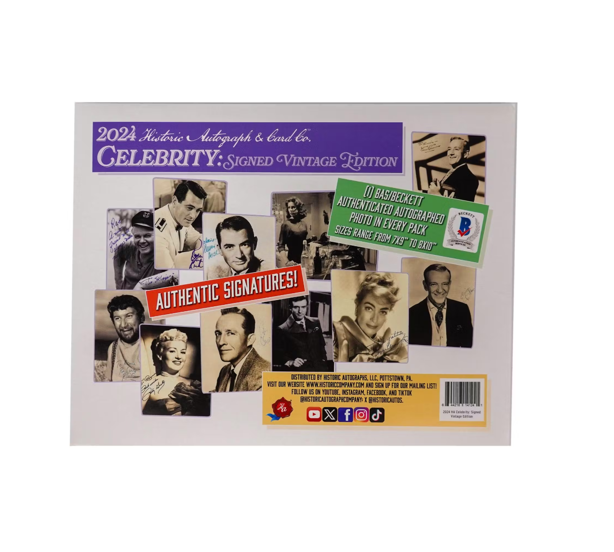 s680129065388134146_p5194_i1_w1254 2024 Historic Autographs Celebrity: Signed Vintage Edition Hobby Pack - Image 1