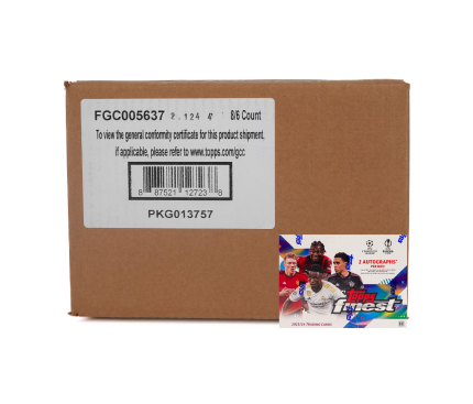 2023-24 Topps UEFA Club Competitions Finest Soccer Hobby 8-Box Case