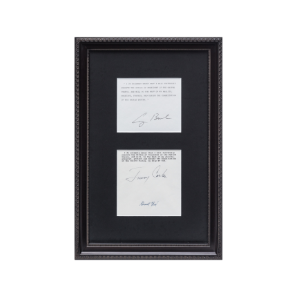 George HW Bush Jimmy Carter Gerald Ford Signed Framed Letters 20x13