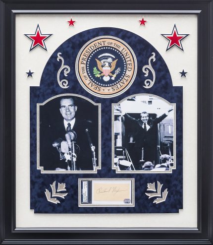 Richard Nixon Cut Signature PSA Framed Photo